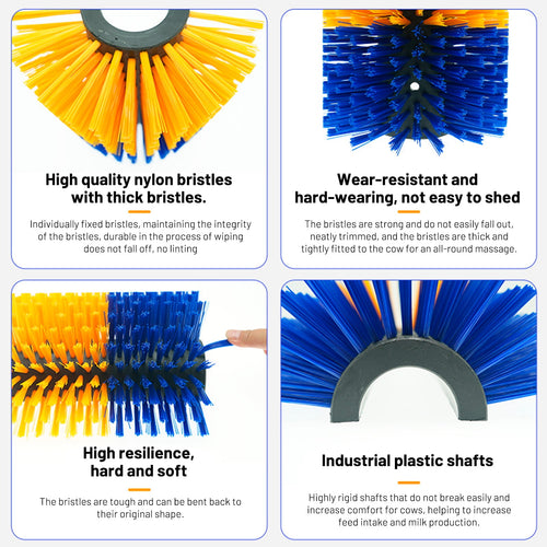 2PCS Livestock Scratch Brushes, Horse Scratcher Full Massage Brush Kit, Relieve Itching on Back, for Horse, Cattle, Sheep, Pig, Yellow